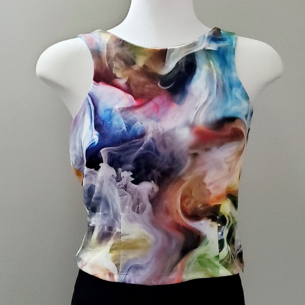 Watercolor smoke sleeveless top